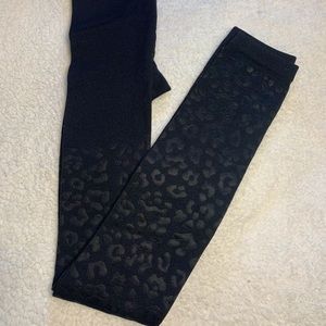 Black Leopard Print Sleek stretch leggings/tights Size S/M Never worn!